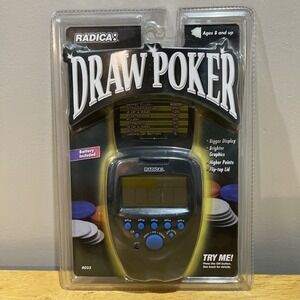 Radica Draw Poker #8023 Vintage 1999 Handheld Electronic Game - NOS Sealed